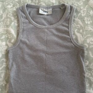 JJXX Gray Ribbed Tank Top